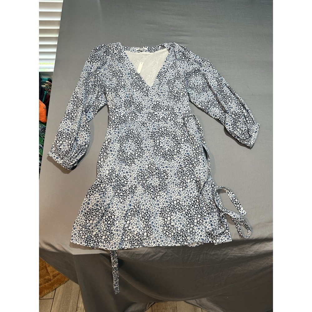 Madewell  Crinkle Wrap Mini Dress in Quilted Floral 8 NWT‎